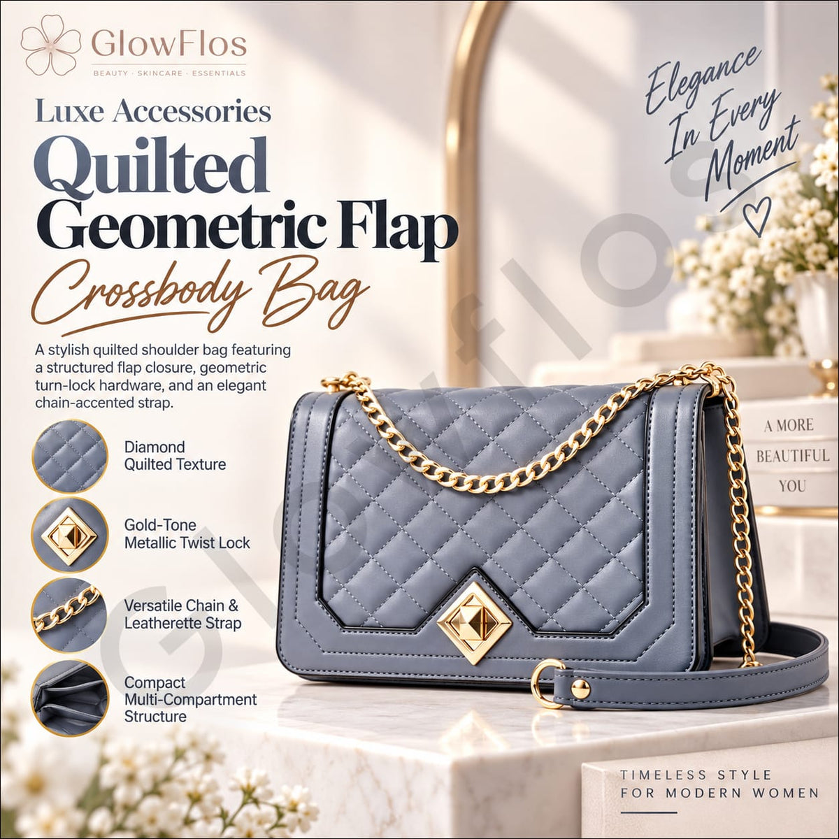 Elegance Quilted Chain Shoulder Bag