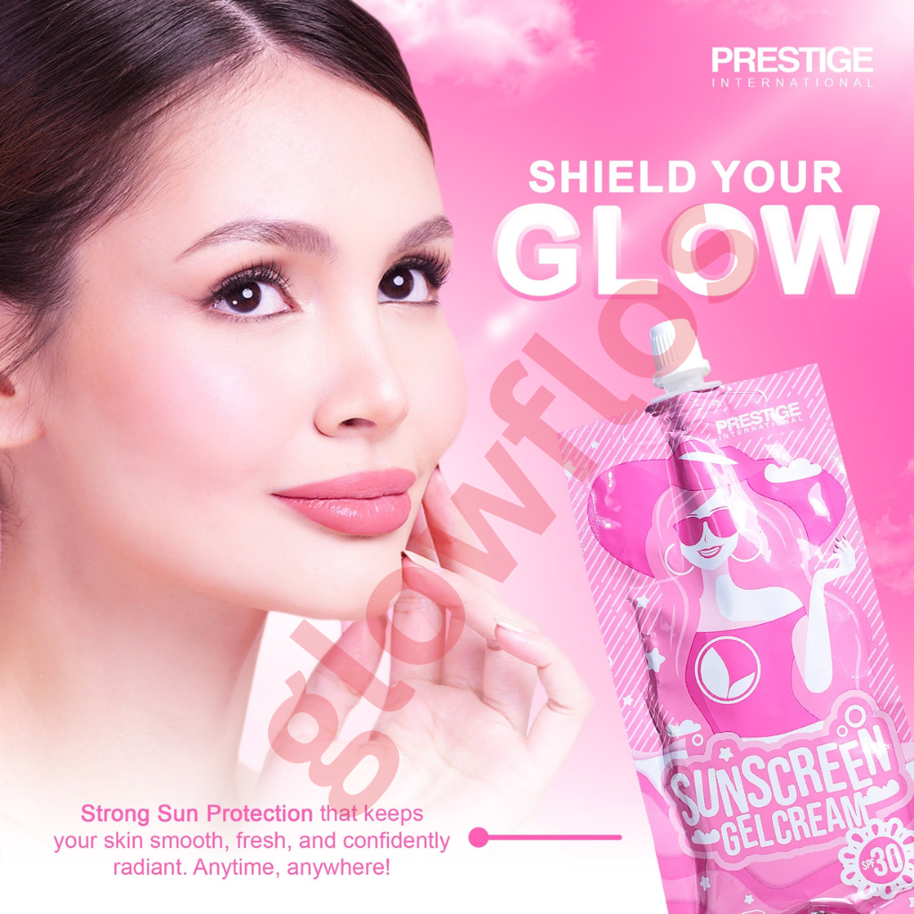 Authentic Prestige International Sunscreen Gel Cream SPF 30 Broad Spectrum Facial Sunblock for UVA UVB Protection Non Greasy Hydration and Flawless Glass Skin