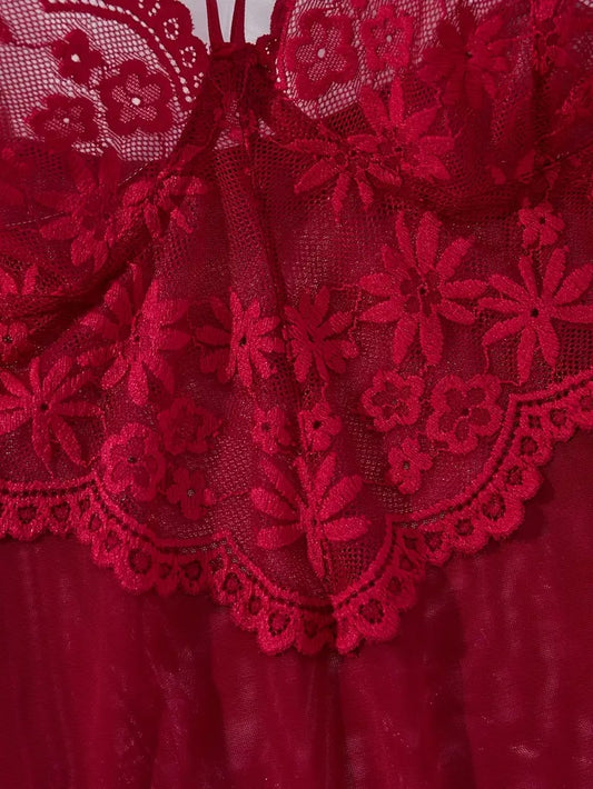Elegant Solid Color Sexy Short Nightgown