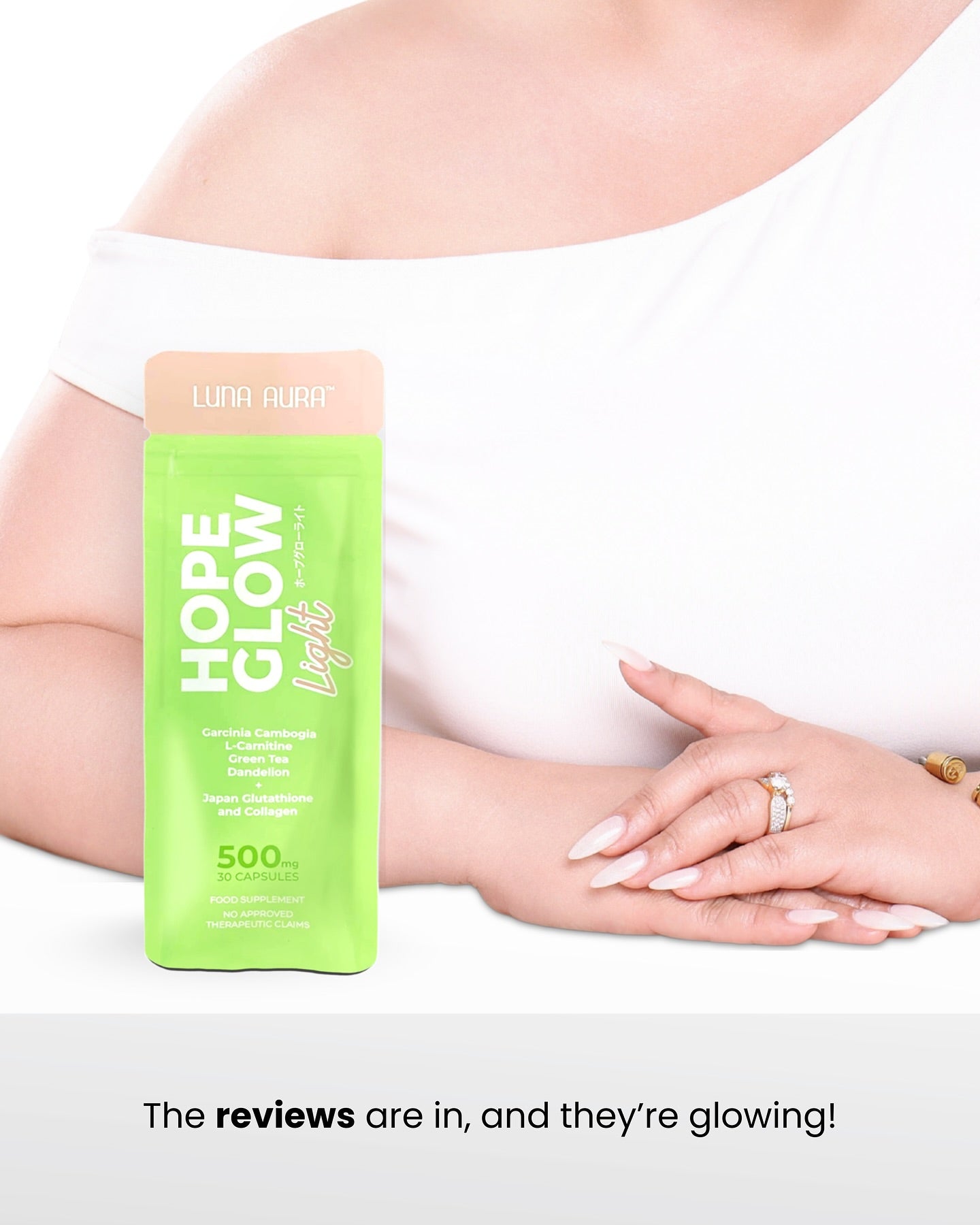 Luna Aura Hope Glow Light skincare product for radiant, glowing, and healthy-looking skin