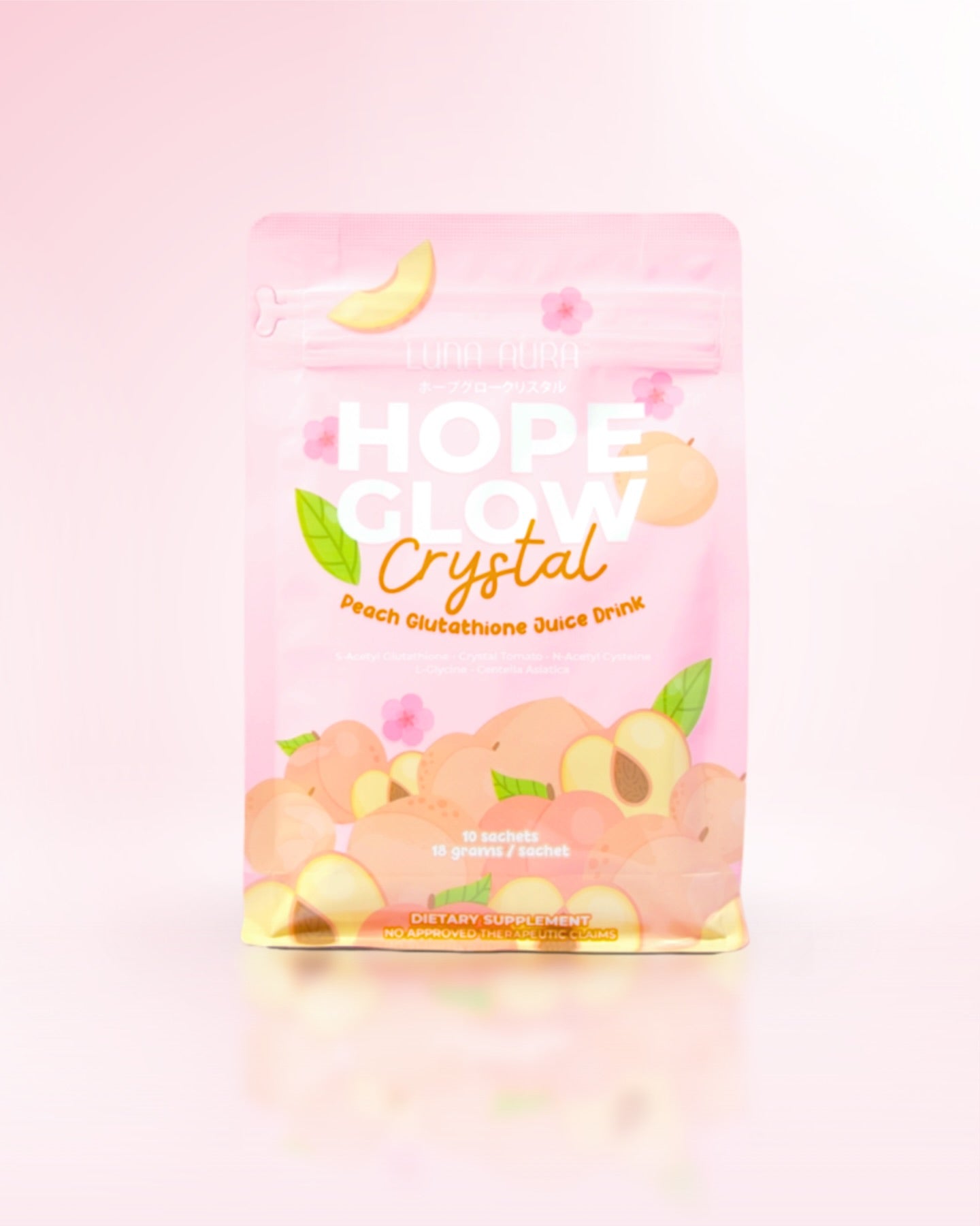 Hope Glow Crystal Peach refreshing peach-flavored sparkling drink for daily wellness