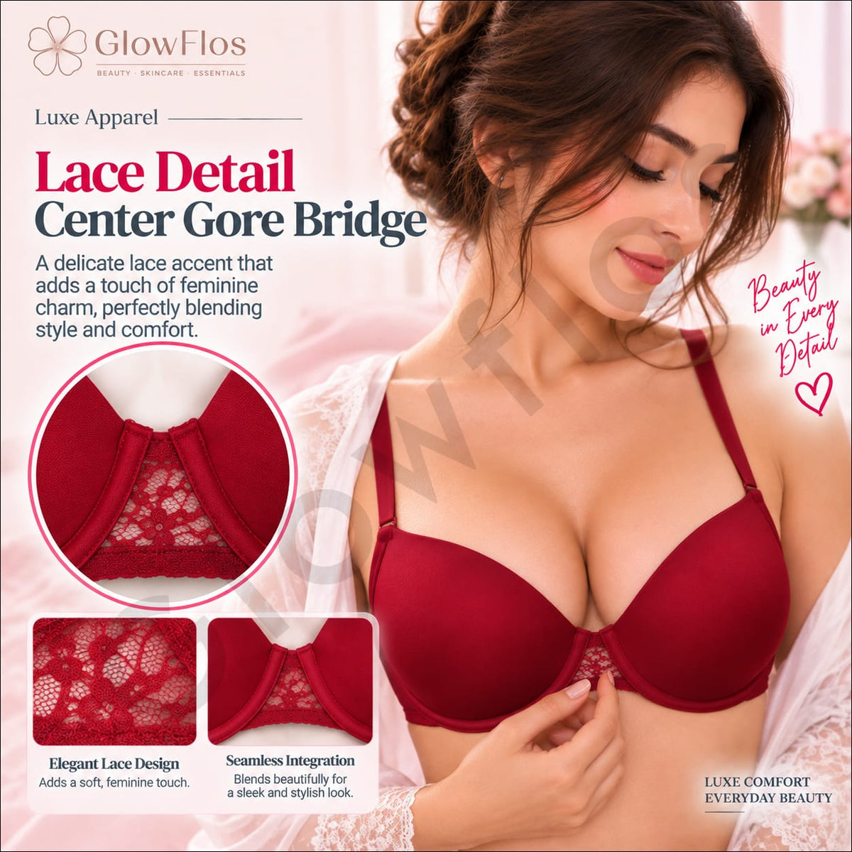 Luxe Adjustable Slim Strap Padded Bra