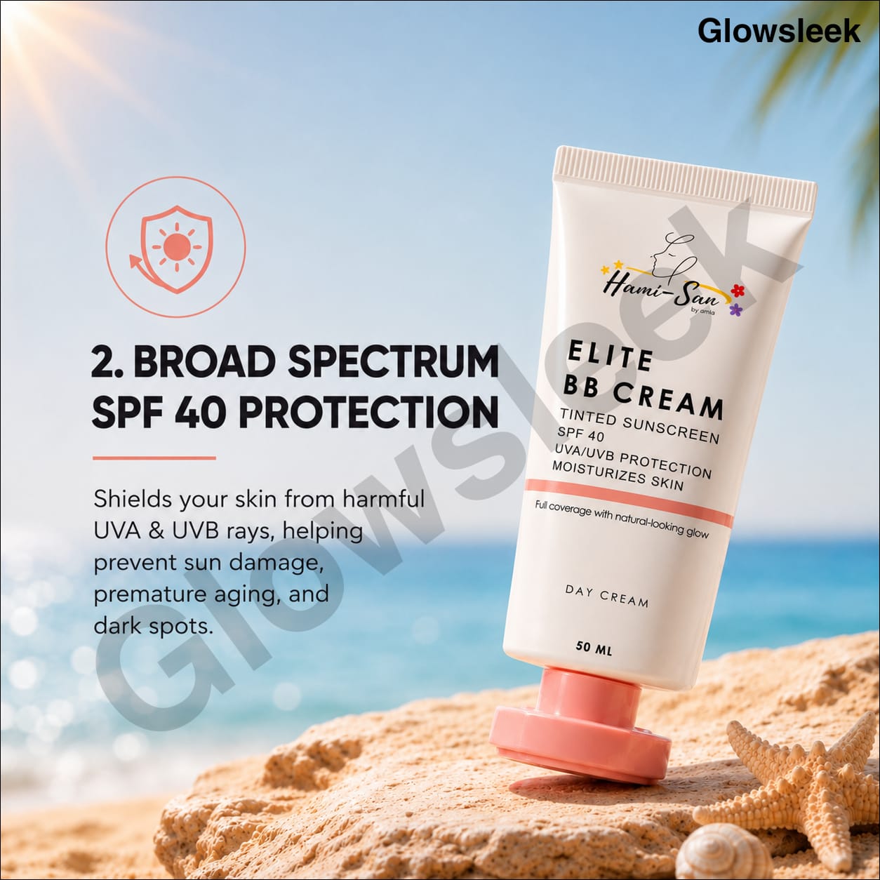 Hamisan Elite BB Cream SPF 40 with lightweight coverage, hydrating ingredients, and daily sun protection for a natural-looking complexion.