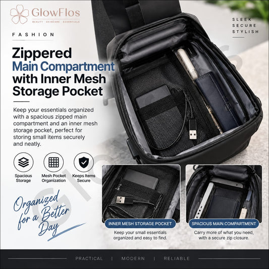 Fashion Combination Lock Crossbody Sling Bag