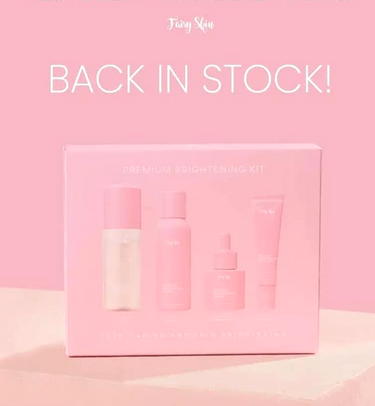 Authentic Fairyskin Premium Brightening Facial Set 4-in-1 Daily Skincare Kit with Facial Foam Cleanser Toner Serum and Sunscreen SPF 50 for Advanced Dark Spot Correction Non Peeling Hydration and Flawless Glass Skin