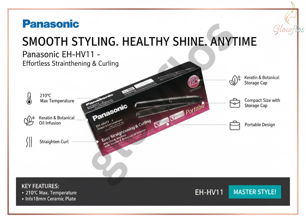 "Panasonic EH-HV11 compact hair straightener portable mini straightener for smooth styling"