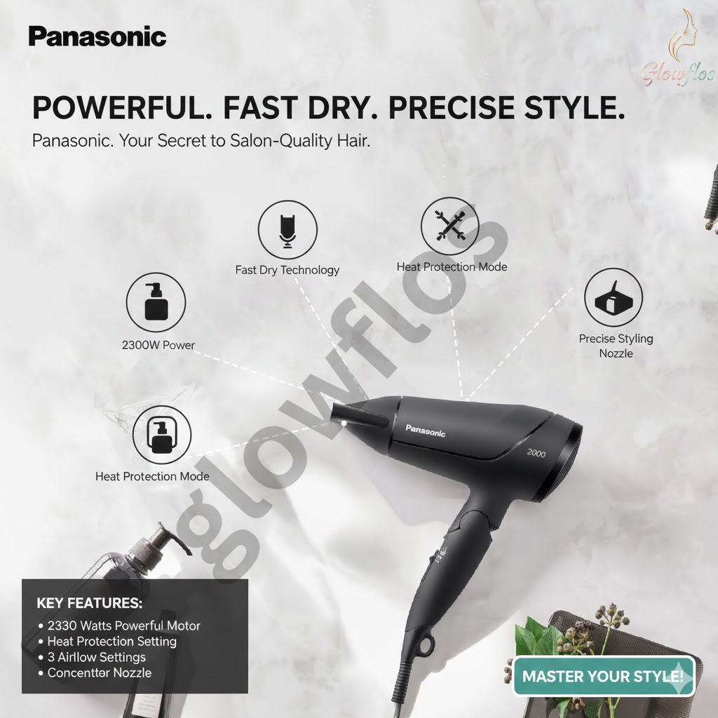"Panasonic Hair Dryer EH-ND65 professional fast-drying hair dryer with heat protection"