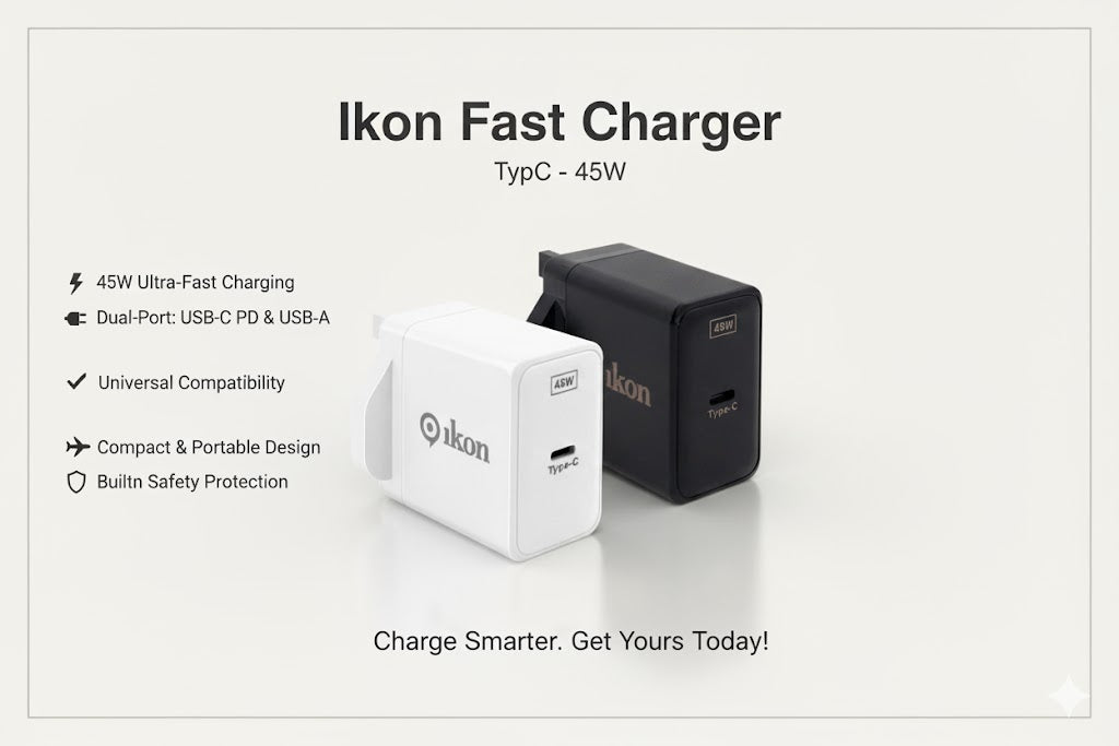 Ikon Fast Adapter Charger TypC - IKPT45 (45W)