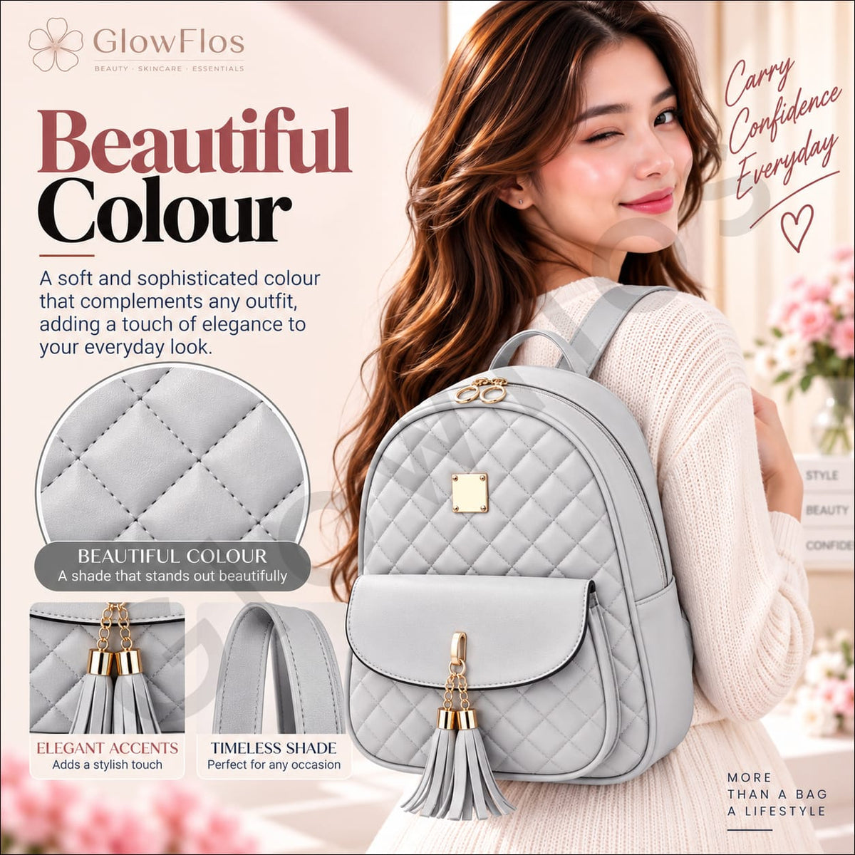 Elegance Quilted Leather Backpack