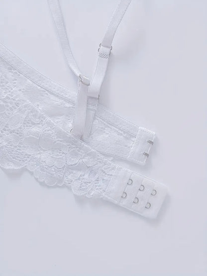 Solid Seamless Floral Lace Underwire Bra