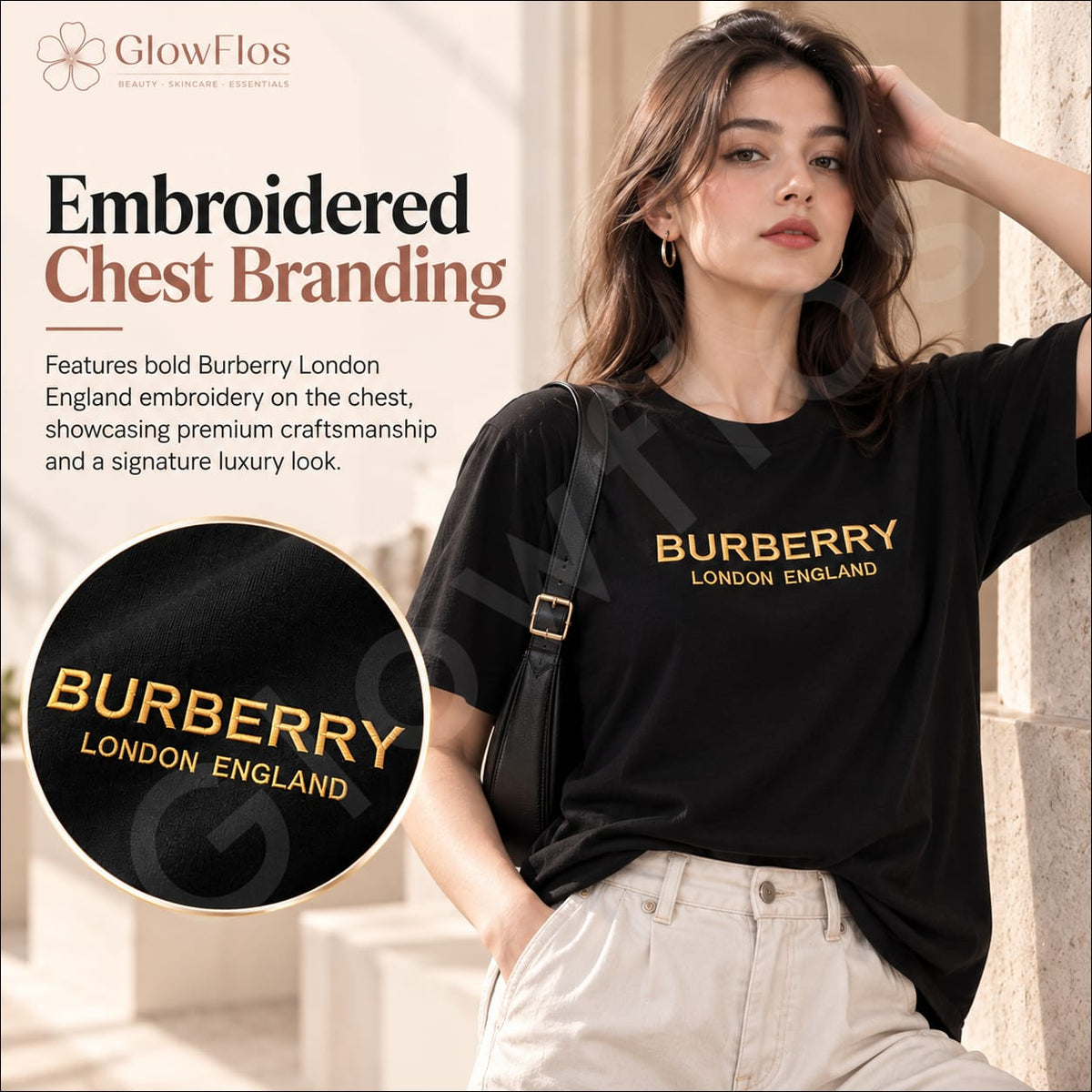 Burberry London England Embroidered Logo T-Shirt
