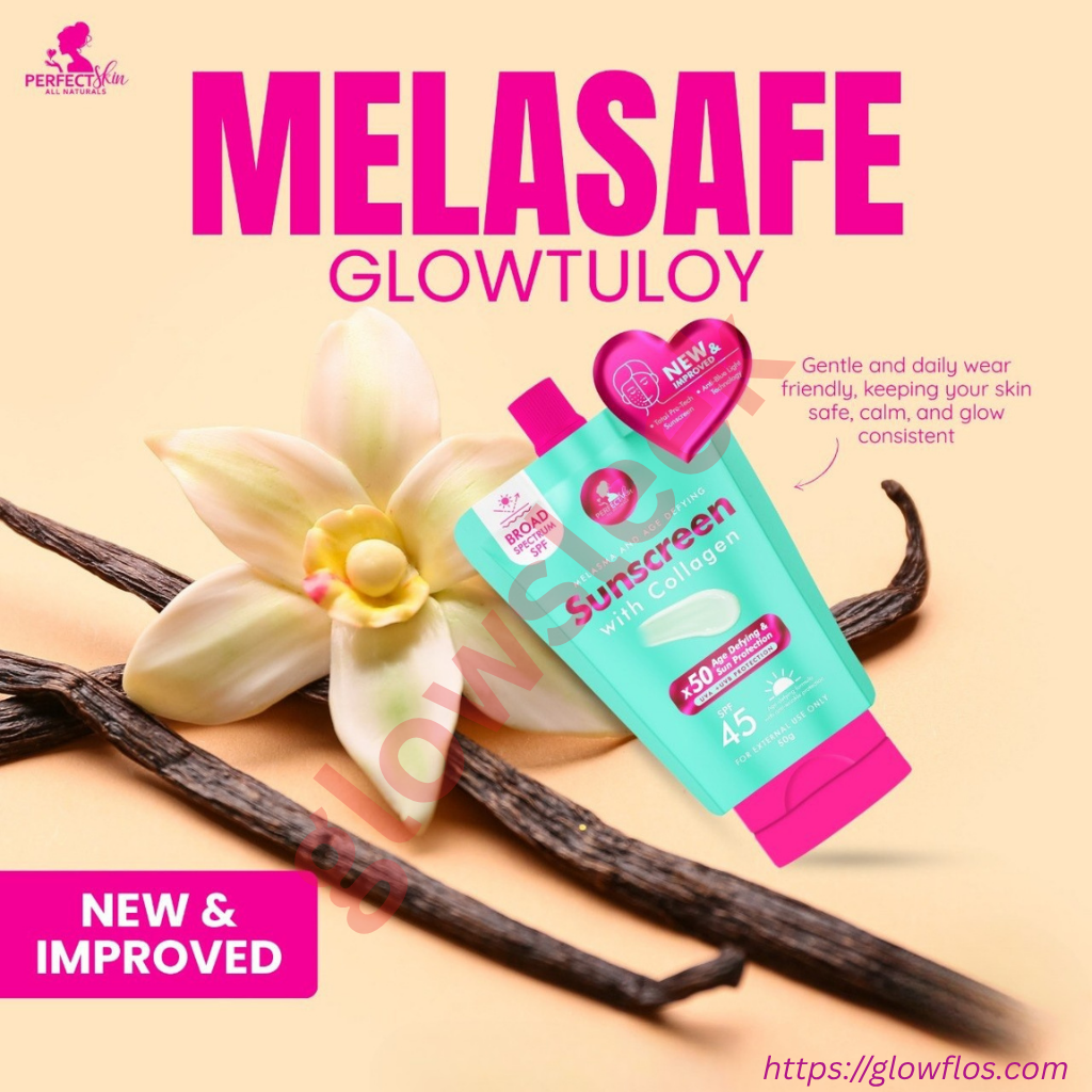 Authentic Perfect Skin Sunscreen With Collagen SPF 50 Broad Spectrum Facial Sunblock for Anti Aging Skin Tightening Fine Line Plumping and Zero White Cast Radiant Glass Skin Finish