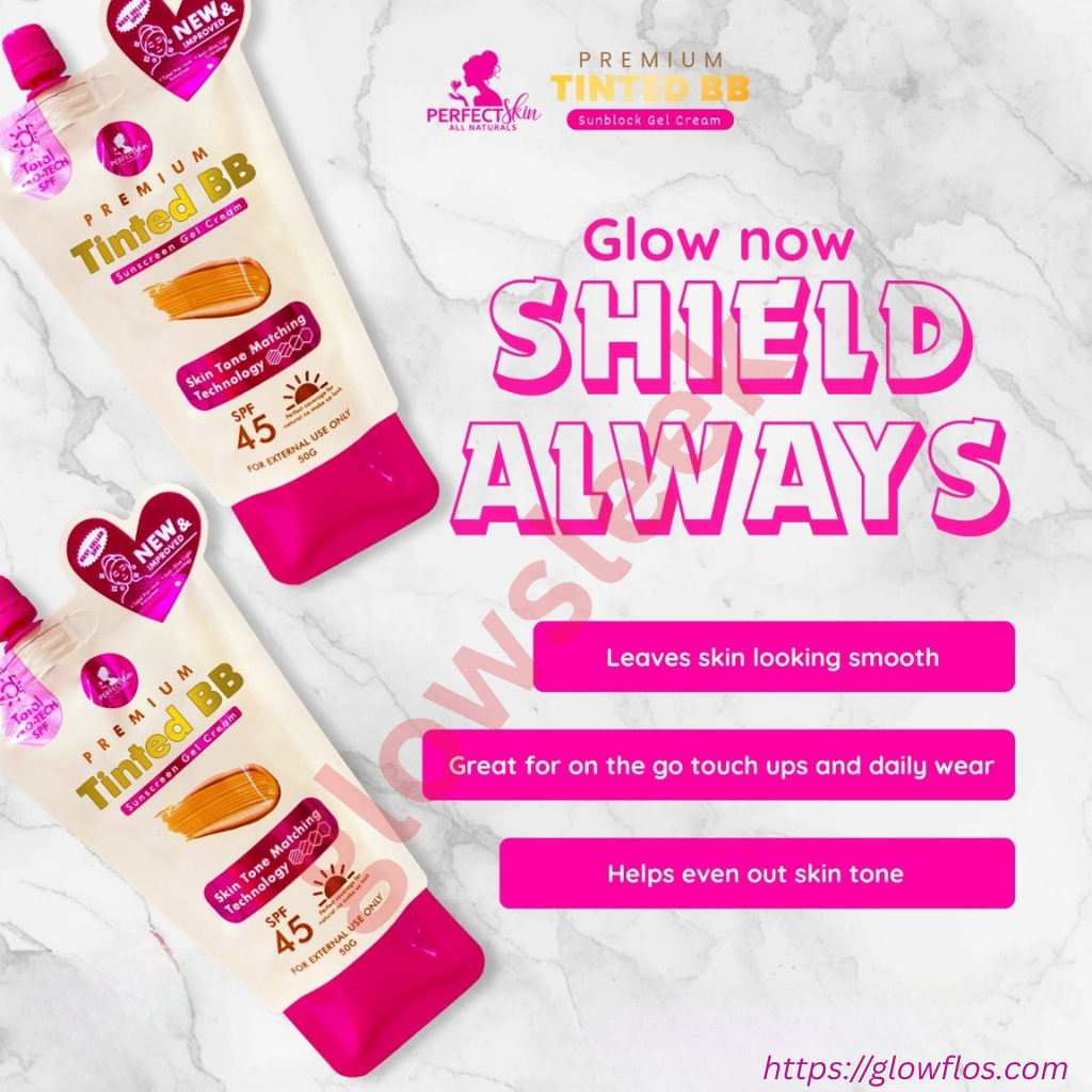 Authentic Perfect Skin Premium Tinted Sunscreen Gel Cream Broad Spectrum Facial Sunblock with Universal Skin Blurring Tint and Oil Control for Zero White Cast Flawless Sheer Coverage and Glass Skin