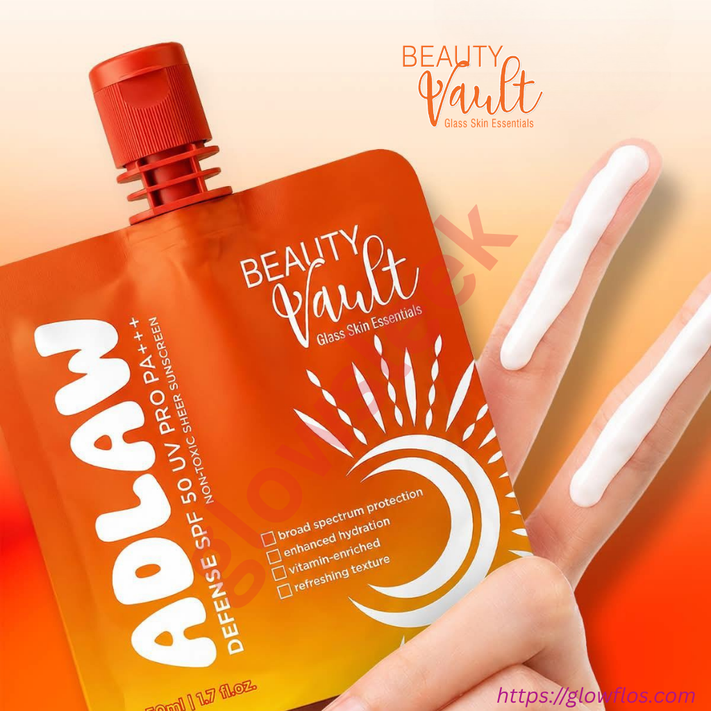 Beauty Vault Adlaw Sunscreen SPF 50 PA+++ lightweight daily facial sunscreen with broad-spectrum UV protection