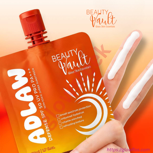 Beauty Vault Adlaw Sunscreen SPF 50 PA+++ lightweight daily facial sunscreen with broad-spectrum UV protection