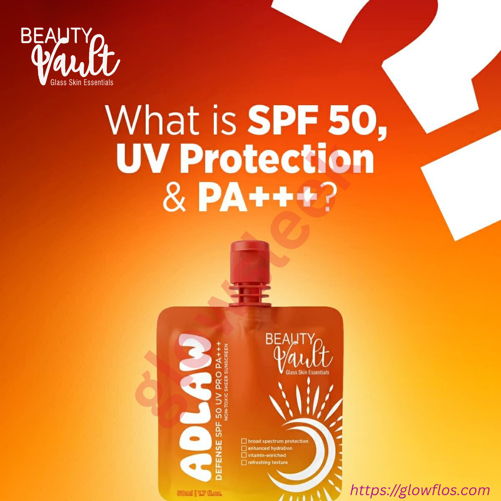 Beauty Vault Adlaw Sunscreen SPF 50 PA+++ lightweight daily facial sunscreen with broad-spectrum UV protection