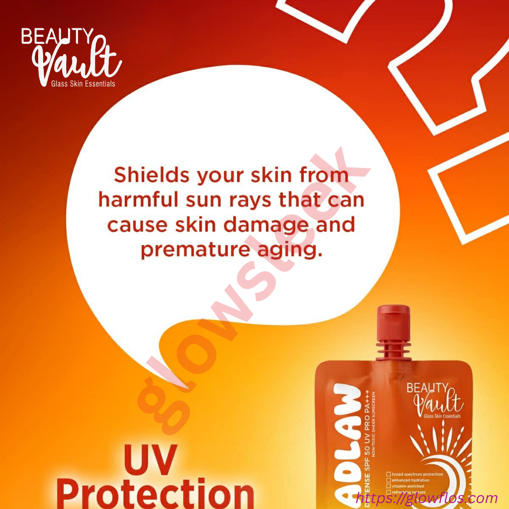 Beauty Vault Adlaw Sunscreen SPF 50 PA+++ lightweight daily facial sunscreen with broad-spectrum UV protection