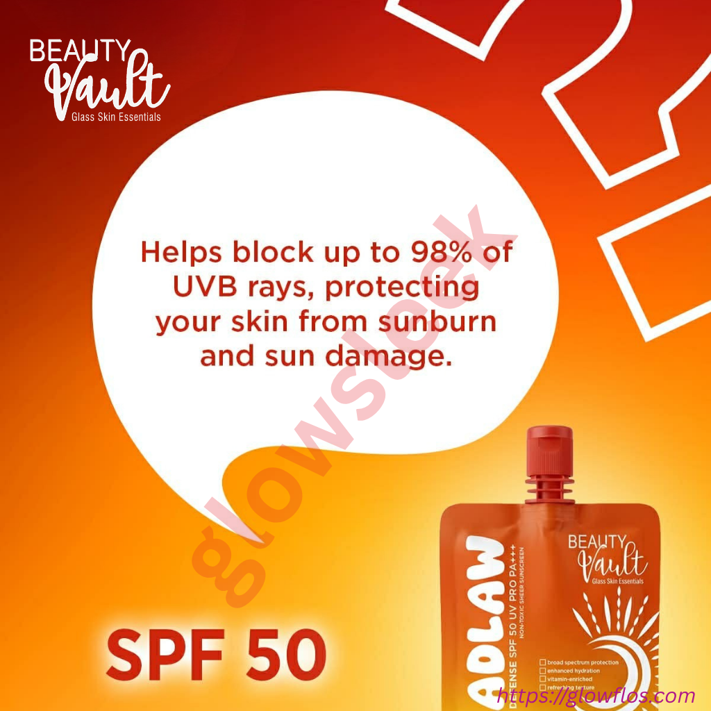Beauty Vault Adlaw Sunscreen SPF 50 PA+++ lightweight daily facial sunscreen with broad-spectrum UV protection