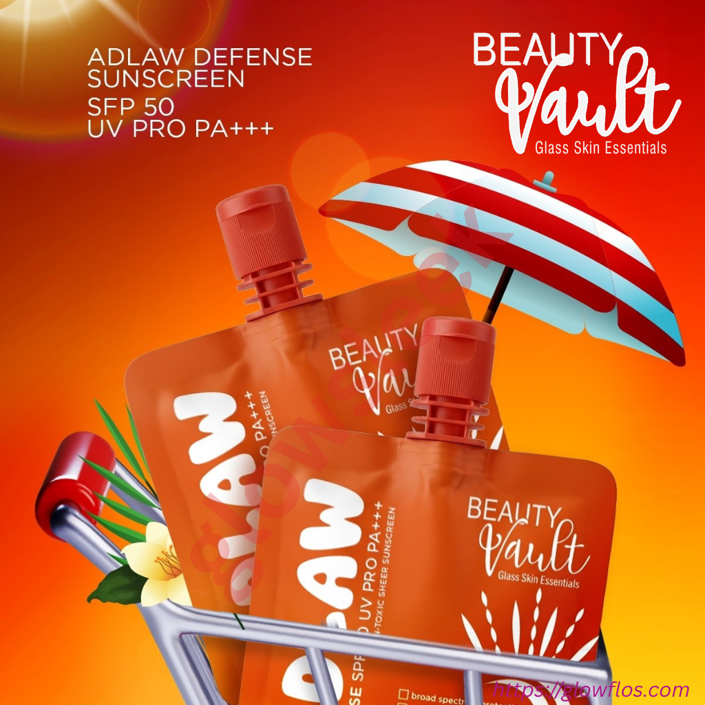 Beauty Vault Adlaw Sunscreen SPF 50 PA+++ lightweight daily facial sunscreen with broad-spectrum UV protection