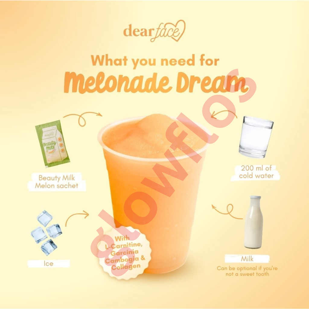 Authentic Dear Face Beauty Milk Melon Hydrolyzed Marine Collagen Drink Powder with Liposomal Technology for Premium Anti Aging Skin Tightening Full Body Brightening and Deep Restful Sleep Glow