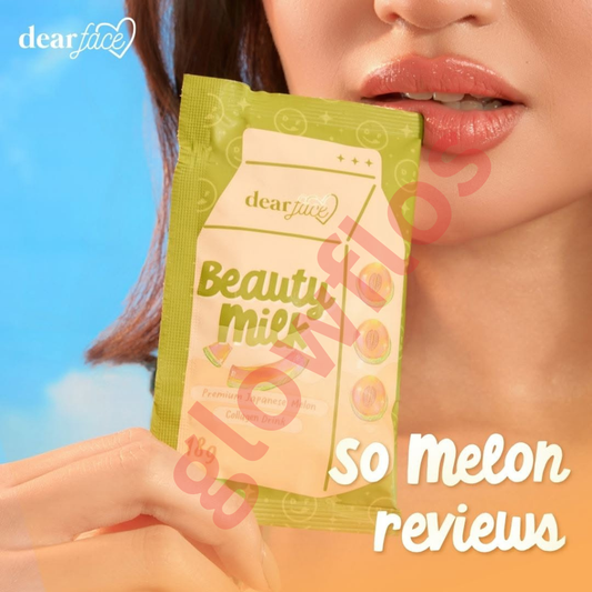 Authentic Dear Face Beauty Milk Melon Hydrolyzed Marine Collagen Drink Powder with Liposomal Technology for Premium Anti Aging Skin Tightening Full Body Brightening and Deep Restful Sleep Glow