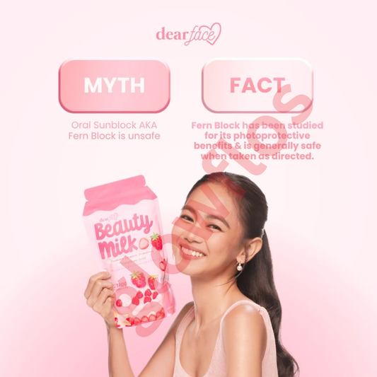 Authentic Dear Face Beauty Milk Strawberry Glutathione and Marine Collagen Drink Powder with Liposomal Technology for Premium Full Body Whitening Skin Tightening Anti Aging and Oral Sun Protection Glow