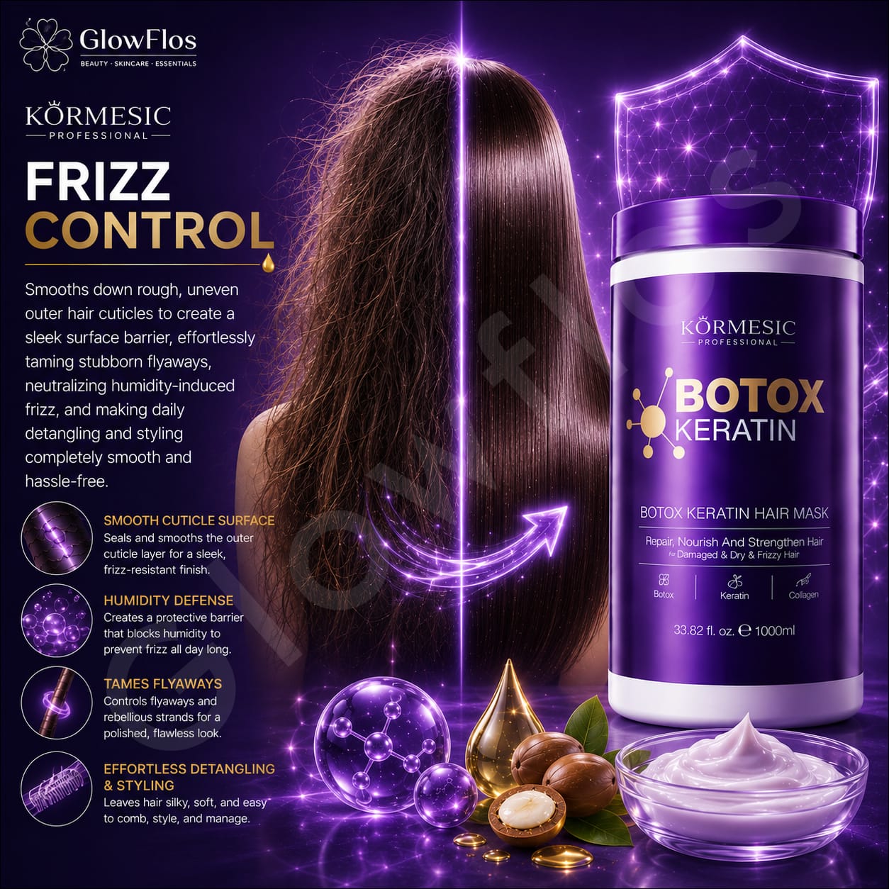 Professional hair smoothing keratin treatment cream texture