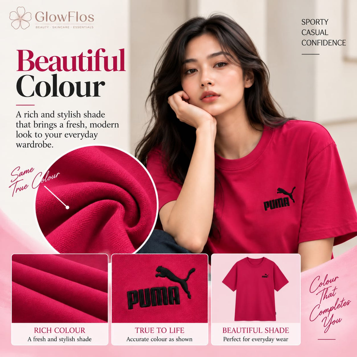 Puma Embroidered Chest Logo Athletic T-Shirt
