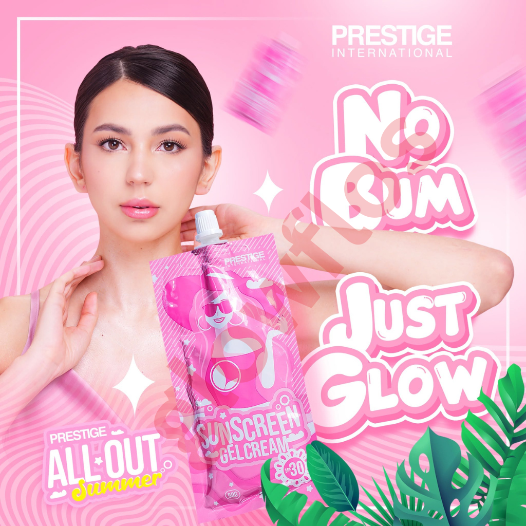 Authentic Prestige International Sunscreen Gel Cream SPF 30 Broad Spectrum Facial Sunblock for UVA UVB Protection Non Greasy Hydration and Flawless Glass Skin
