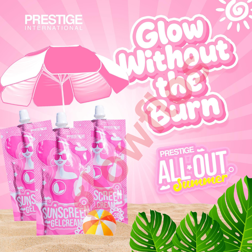 Authentic Prestige International Sunscreen Gel Cream SPF 30 Broad Spectrum Facial Sunblock for UVA UVB Protection Non Greasy Hydration and Flawless Glass Skin