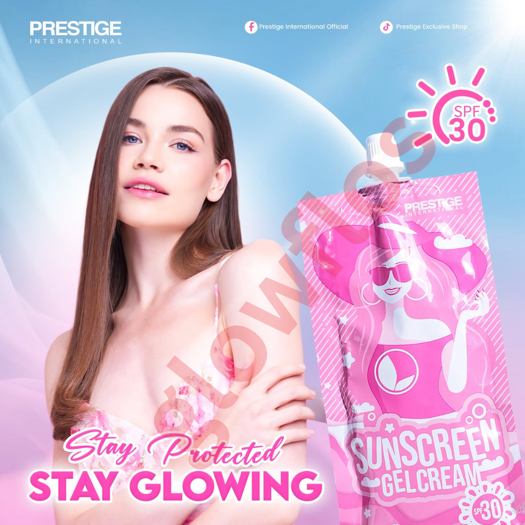 Authentic Prestige International Sunscreen Gel Cream SPF 30 Broad Spectrum Facial Sunblock for UVA UVB Protection Non Greasy Hydration and Flawless Glass Skin