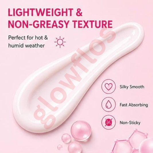 Silky smooth white milk lotion texture of A BONNE Collagen lotion being applied to skin