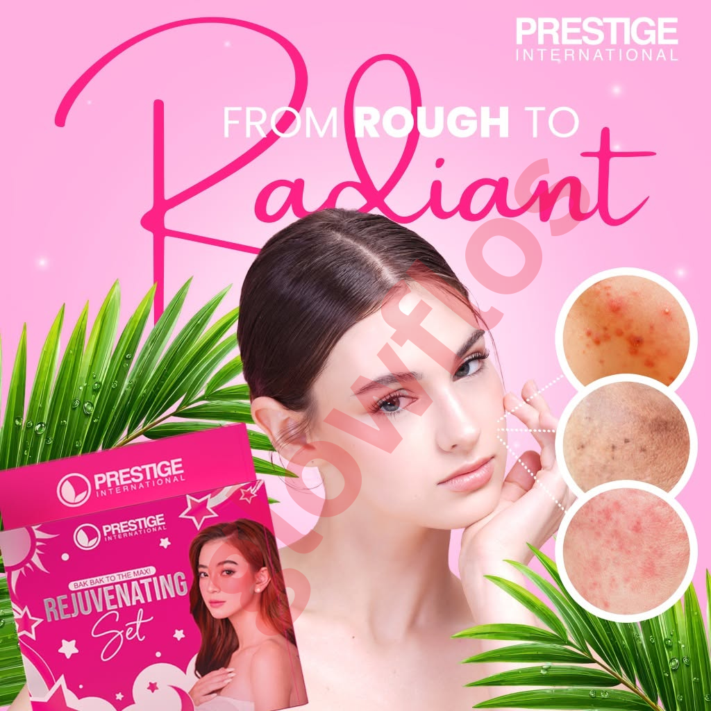 Authentic Prestige International Rejuvenating Facial Set 4-in-1 Skincare Kit with Kojic Soap Toner Night Cream and Sunscreen SPF 30 for Acne Treatment Dark Spots and Glass Skin
