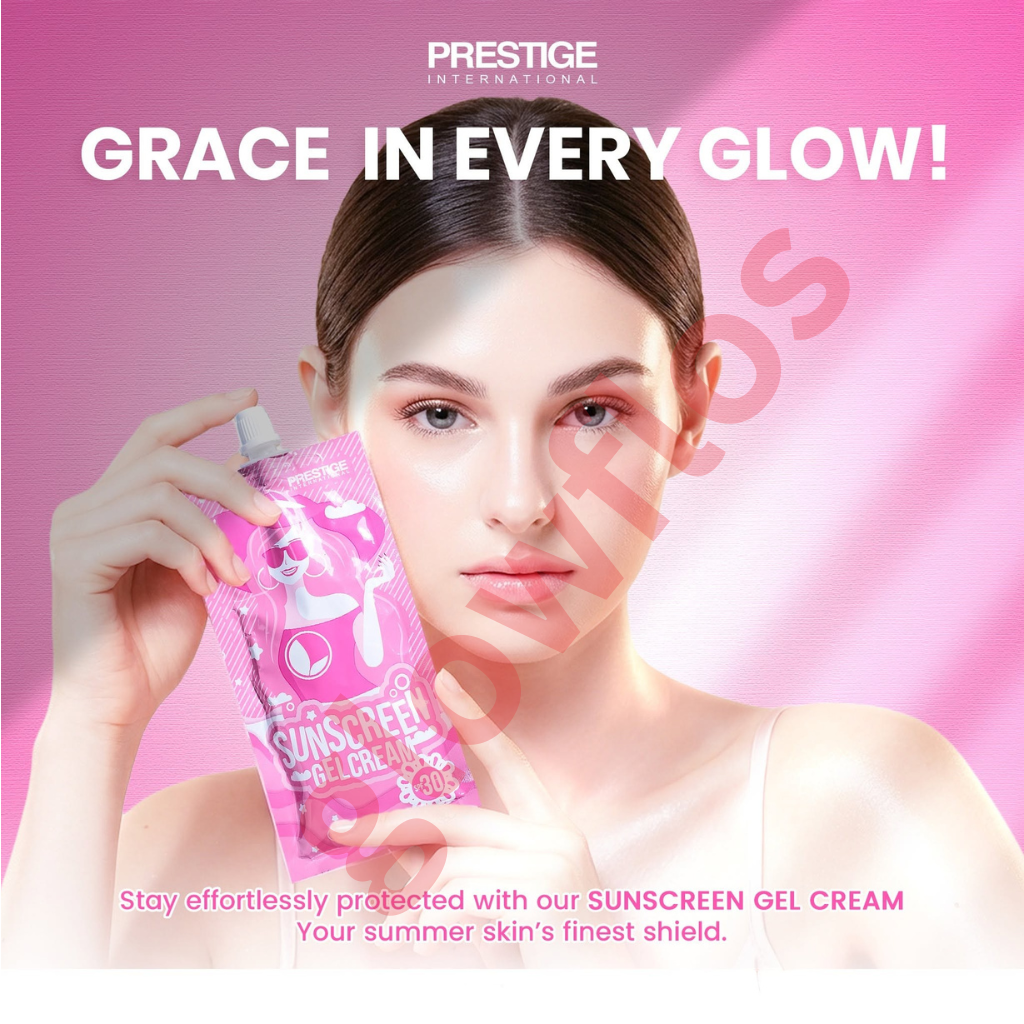 Authentic Prestige International Sunscreen Gel Cream SPF 30 Broad Spectrum Facial Sunblock for UVA UVB Protection Non Greasy Hydration and Flawless Glass Skin
