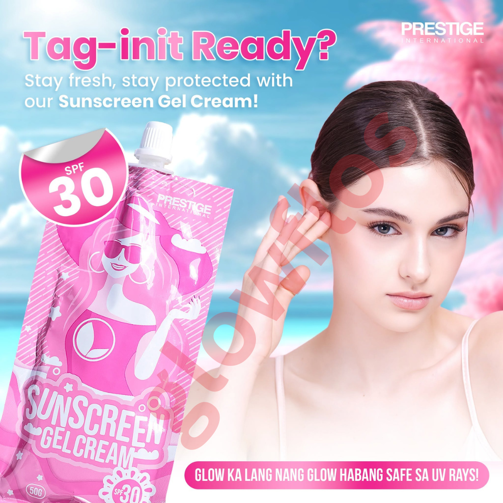 Authentic Prestige International Sunscreen Gel Cream SPF 30 Broad Spectrum Facial Sunblock for UVA UVB Protection Non Greasy Hydration and Flawless Glass Skin
