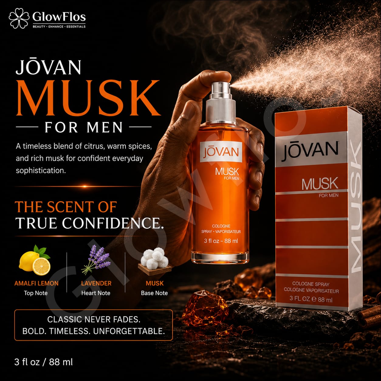Jovan Musk for Men classic cologne fragrance spray