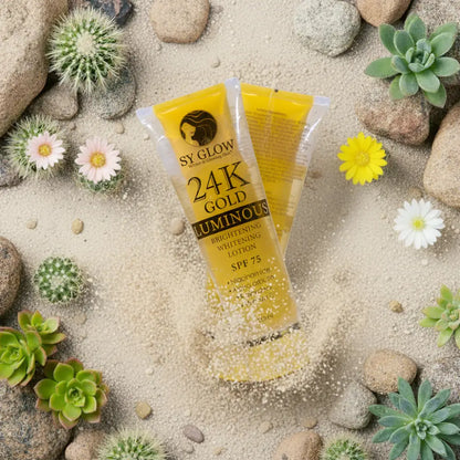 Sy Glow 24K Gold Lotion for glowing, hydrated, and smooth skin