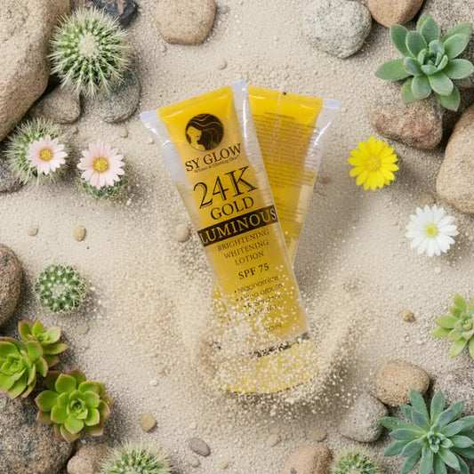 Sy Glow 24K Gold Lotion for glowing, hydrated, and smooth skin