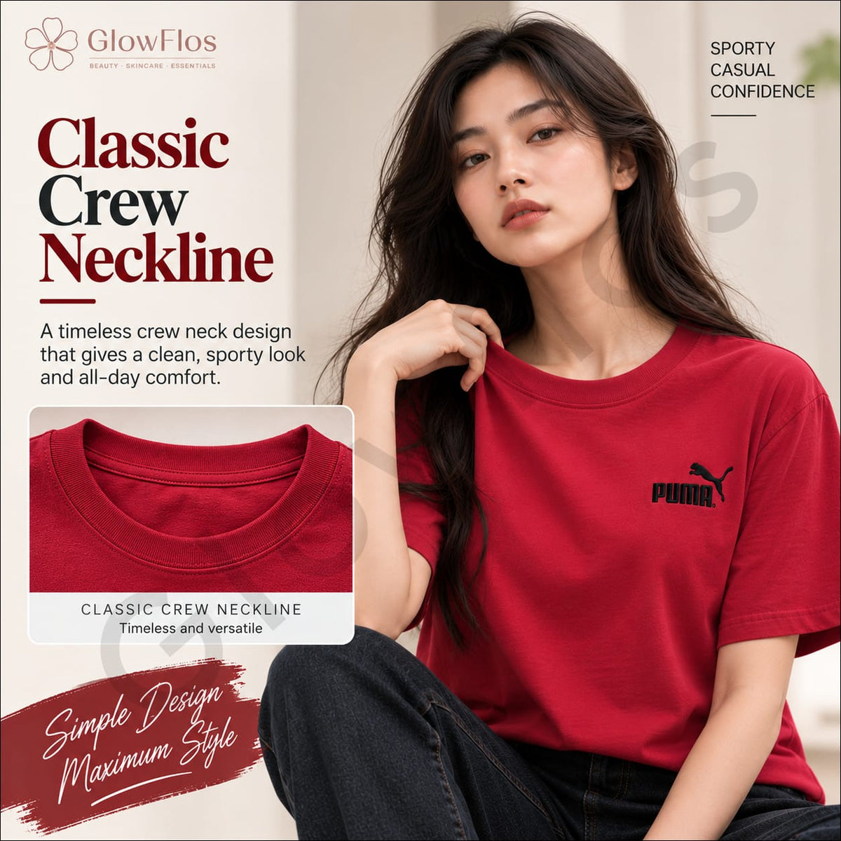 Puma Embroidered Chest Logo Athletic T-Shirt