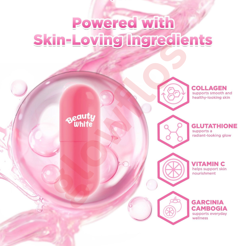 Authentic You Glow Babe Beauty White Capsules Glutathione and Marine Collagen Dietary Supplement with Vitamin C and Garcinia Cambogia for High Potency Full Body Whitening Anti Aging Skin Tightening and Slimming Weight Management