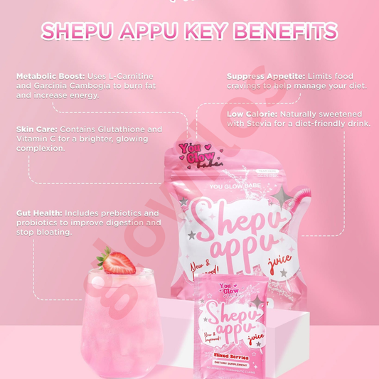 Authentic You Glow Babe Sheppu Appu Slimming Juice 10-in-1 Dietary Supplement Powder with Hydrolyzed Marine Collagen for High Potency Weight Management Appetite Suppressant Flat Stomach Body Detox and Radiant Skin Glow