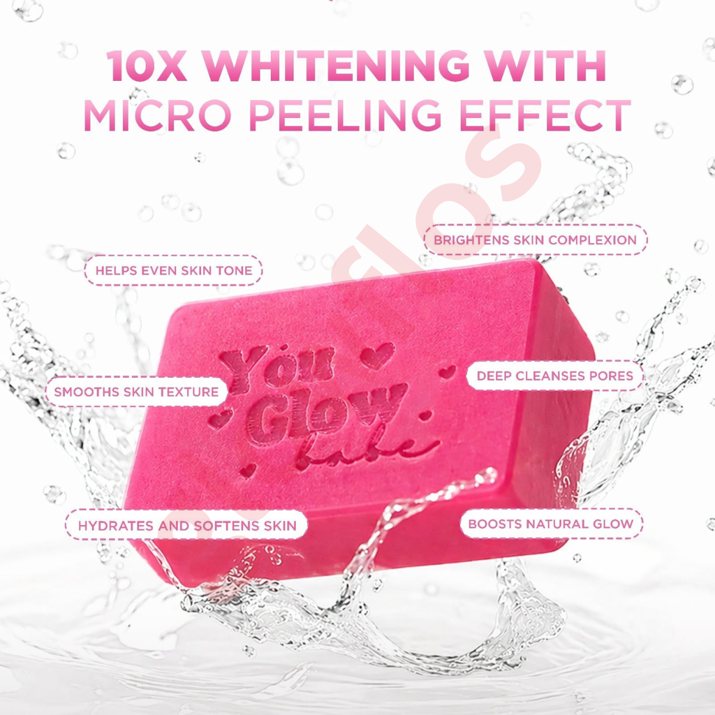 Authentic You Glow Babe Beauty White Soap Glutathione Kojic Acid and Alpha Arbutin Cleansing Bar for High Potency Full Body Whitening Acne Treatment Dark Spot Correction and Radiant Glass Skin