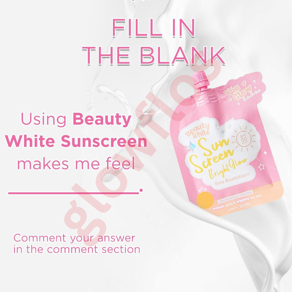 Authentic You Glow Babe Beauty White Sunscreen SPF 50 PA+++ Broad Spectrum Facial Sunblock with Glutathione and Niacinamide for UVA UVB Protection Skin Whitening Weightless Hydration and Non Greasy Glass Skin Finish