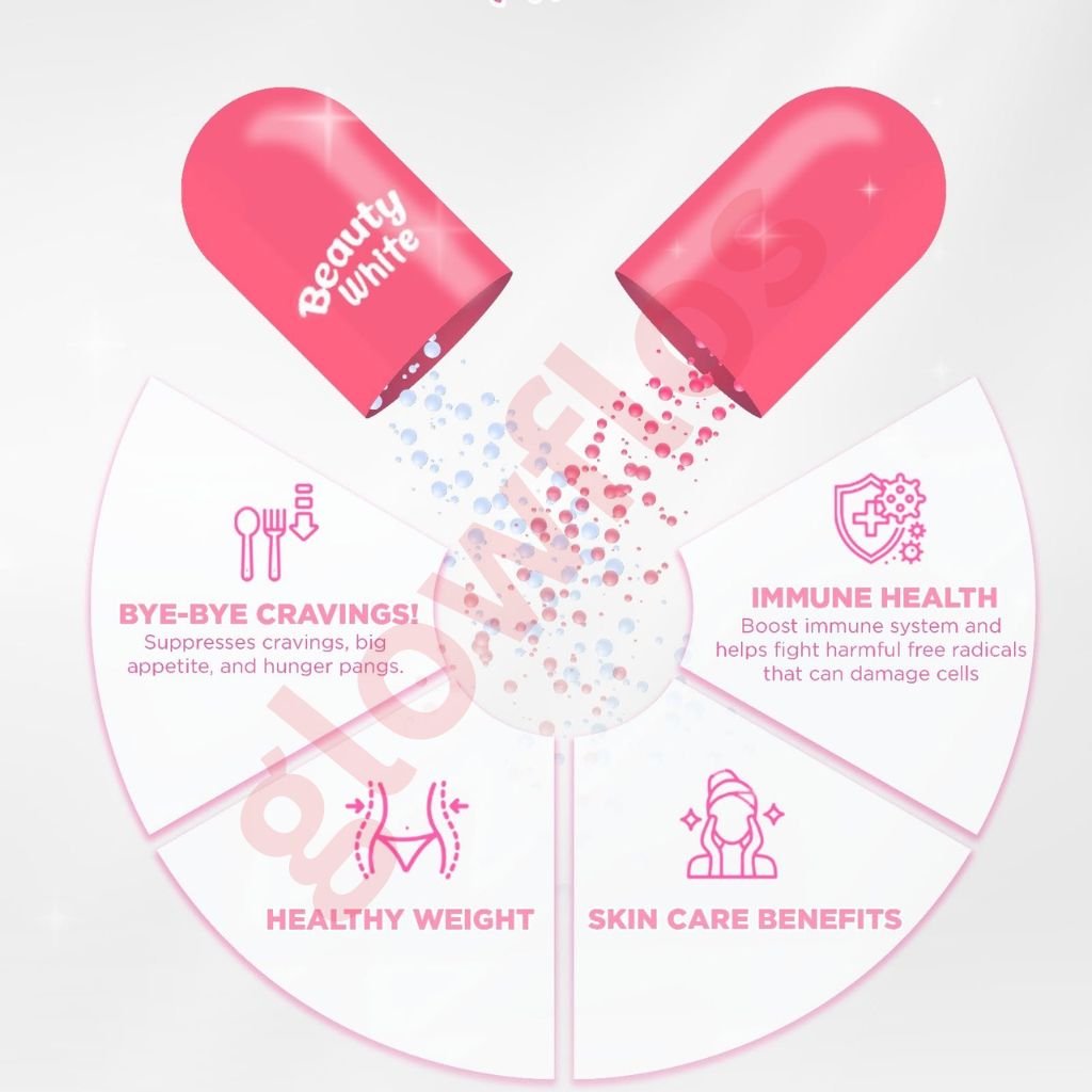 Authentic You Glow Babe Beauty White Capsules Glutathione and Marine Collagen Dietary Supplement with Vitamin C and Garcinia Cambogia for High Potency Full Body Whitening Anti Aging Skin Tightening and Slimming Weight Management