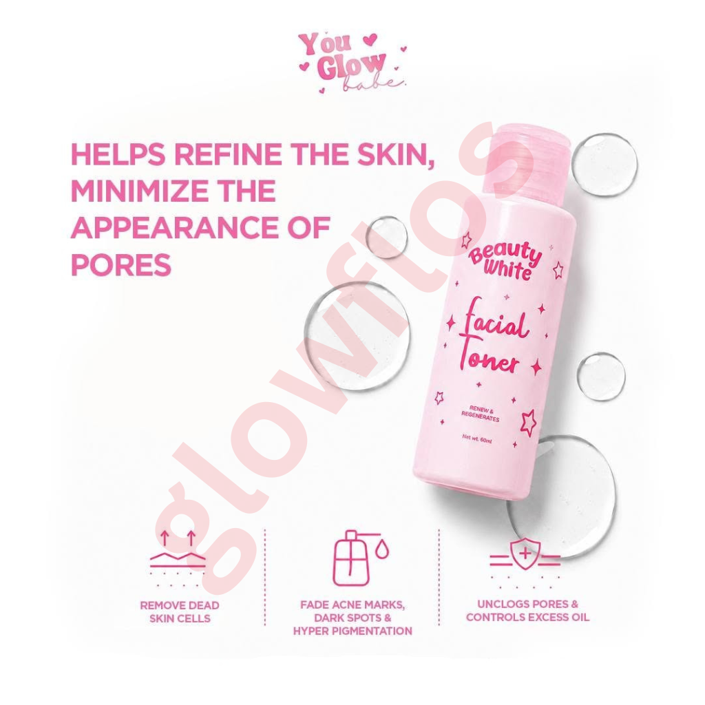 Authentic You Glow Babe Beauty White Rejuvenating Set 4-in-1 Intensive Skincare Kit with Kojic Soap Toner Night Repair Cream and Sunblock SPF 45 for Advanced Acne Treatment Dark Spot Peeling and Flawless Glass Skin