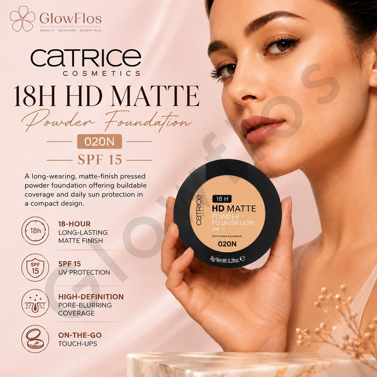 Catrice 18H HD Matte Powder Foundation – 020N
