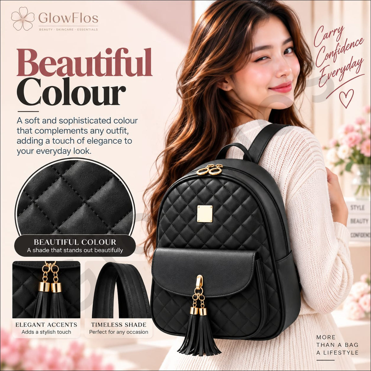 Elegance Quilted Leather Backpack