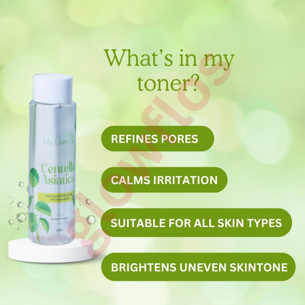 Her Choice PH Cica set items including facial foam wash toner serum and moisturizing cream