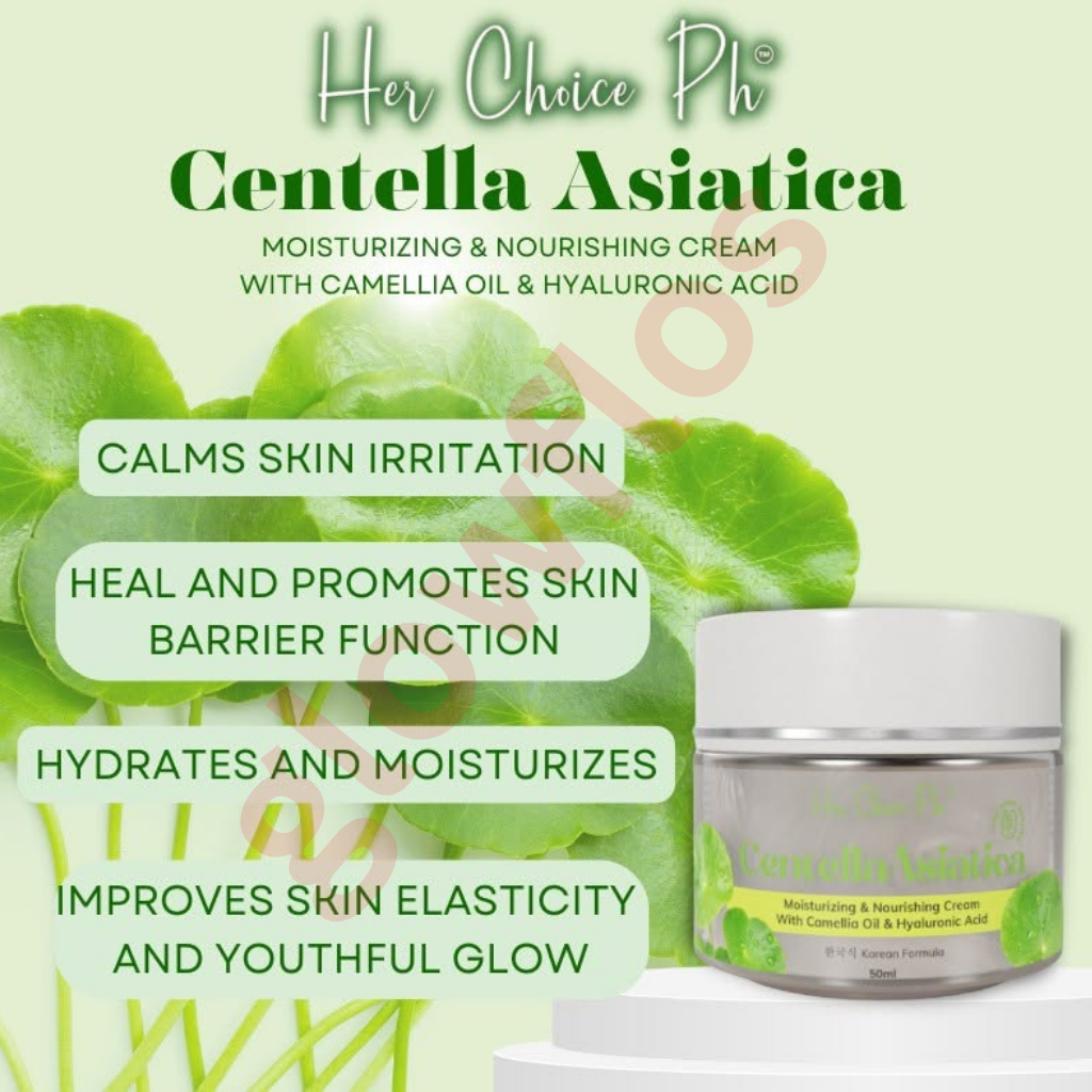 Her Choice PH Cica set items including facial foam wash toner serum and moisturizing cream