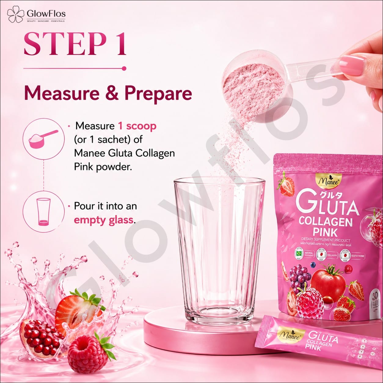 Manee Gluta Collagen Pink individual daily beauty drink sachets